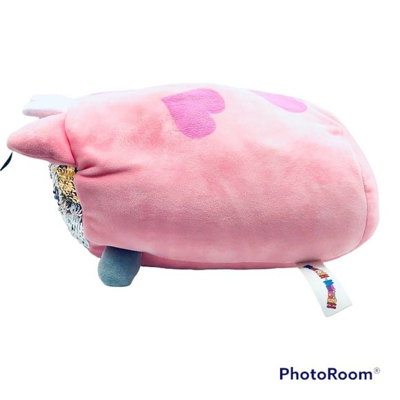 Moosh Moosh  DOE THE DEER Sequin Faced Plush Stuffed Pillow Animal Toy 6"x8"x11" - Picture 4 of 11